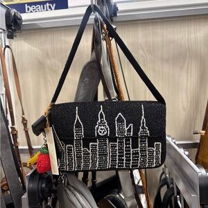 New York City Skyline Beaded Bag